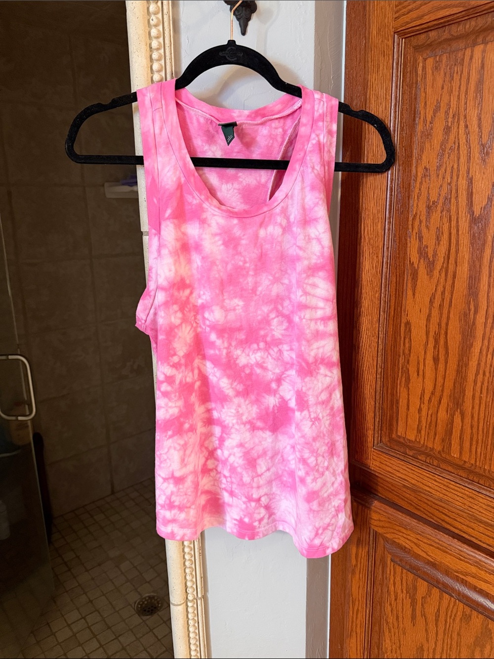 Bright Pink Tie-Dye razor back Tank Top